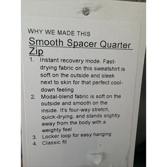 NWT Lululemon Smooth Spacer Quarter Zip Willow Leaf Mens Size Large LM3GN0S - Picture 7 of 7